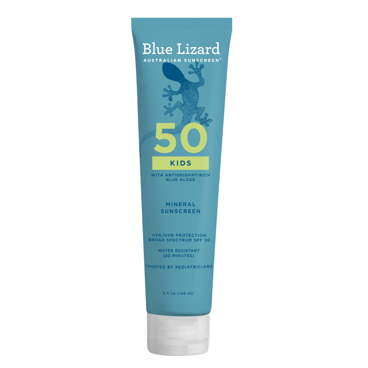 Blue Lizard Kids Mineral SPF 50 bottle front showing fragrance-free protection