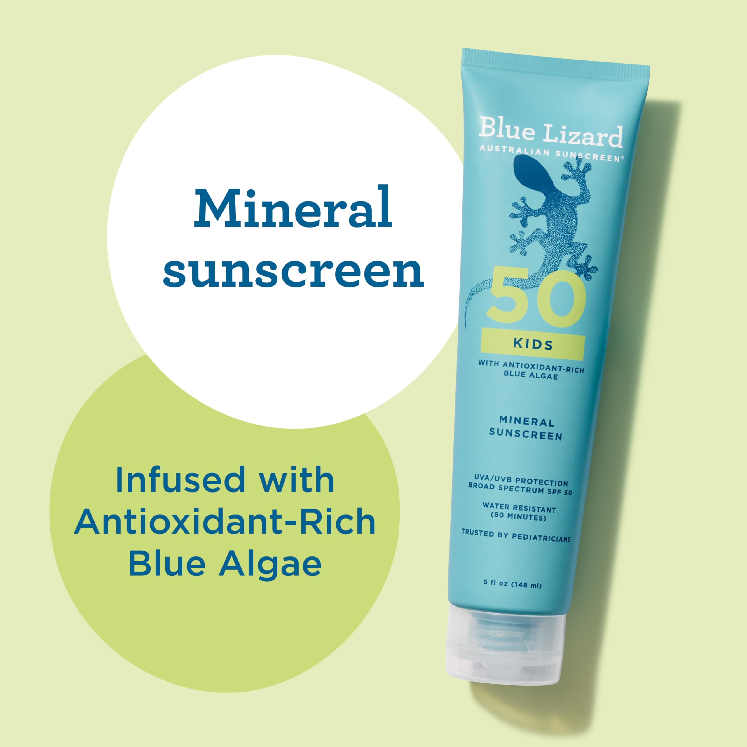 Blue Lizard Kids Mineral SPF 50 reef-friendly label on bottle