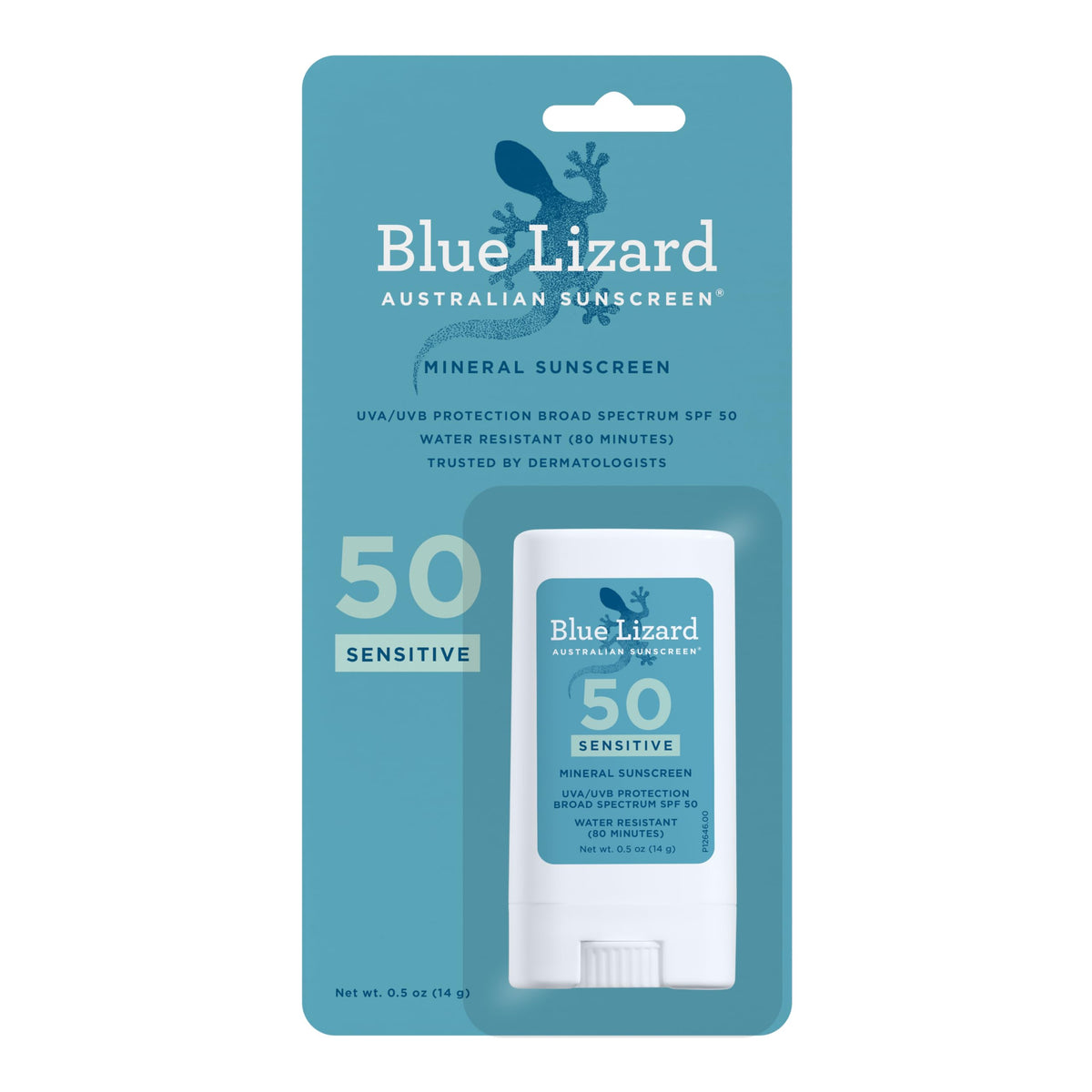 Blue Lizard Sensitive Mineral Sunscreen Stick SPF 50 for on-the-go protection.