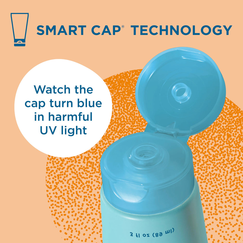 Blue Lizard label highlights electrolytes for skin energy during activity.