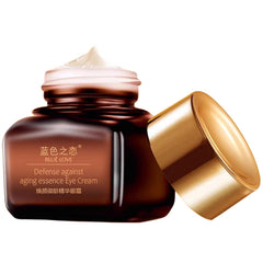BLUE LOVE anti-aging eye cream bottle for refreshed under-eye appearance.