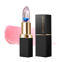 BLUE LOVE color-changing flower lipstick with a flower inside for a hydrating look