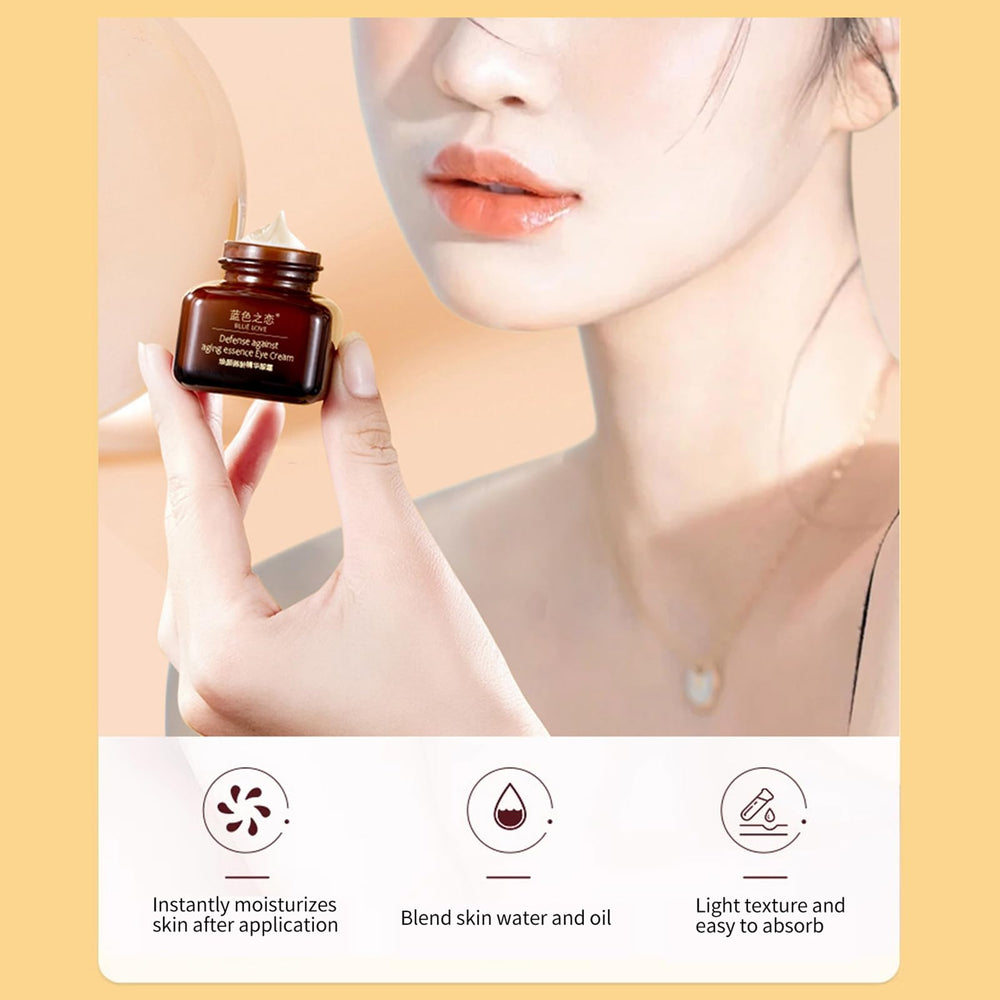 BLUE LOVE eye cream fast absorption shown on skin.