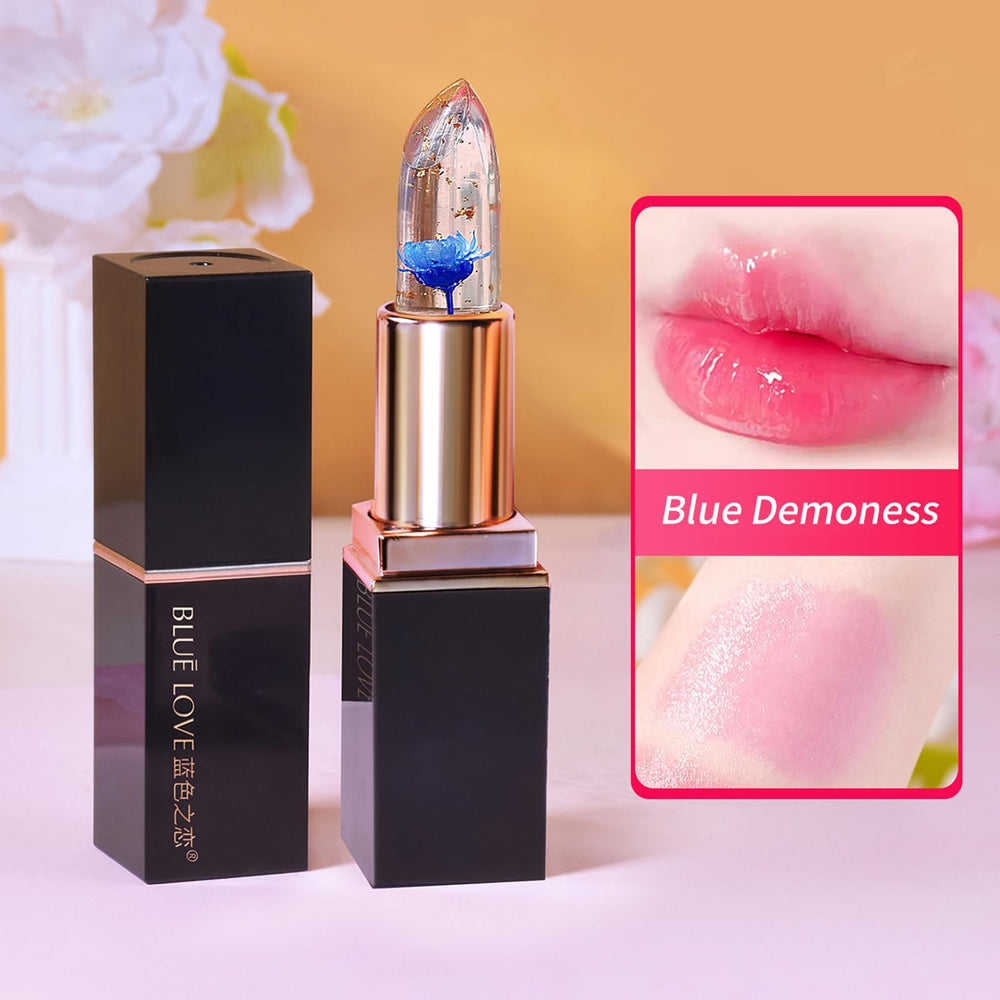 BLUE LOVE floral-scented lipstick delivers subtle gloss and fragrance