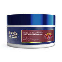 Blue Nectar Batana Leave-In Conditioner bottle provides lightweight hydration for frizz-prone hair