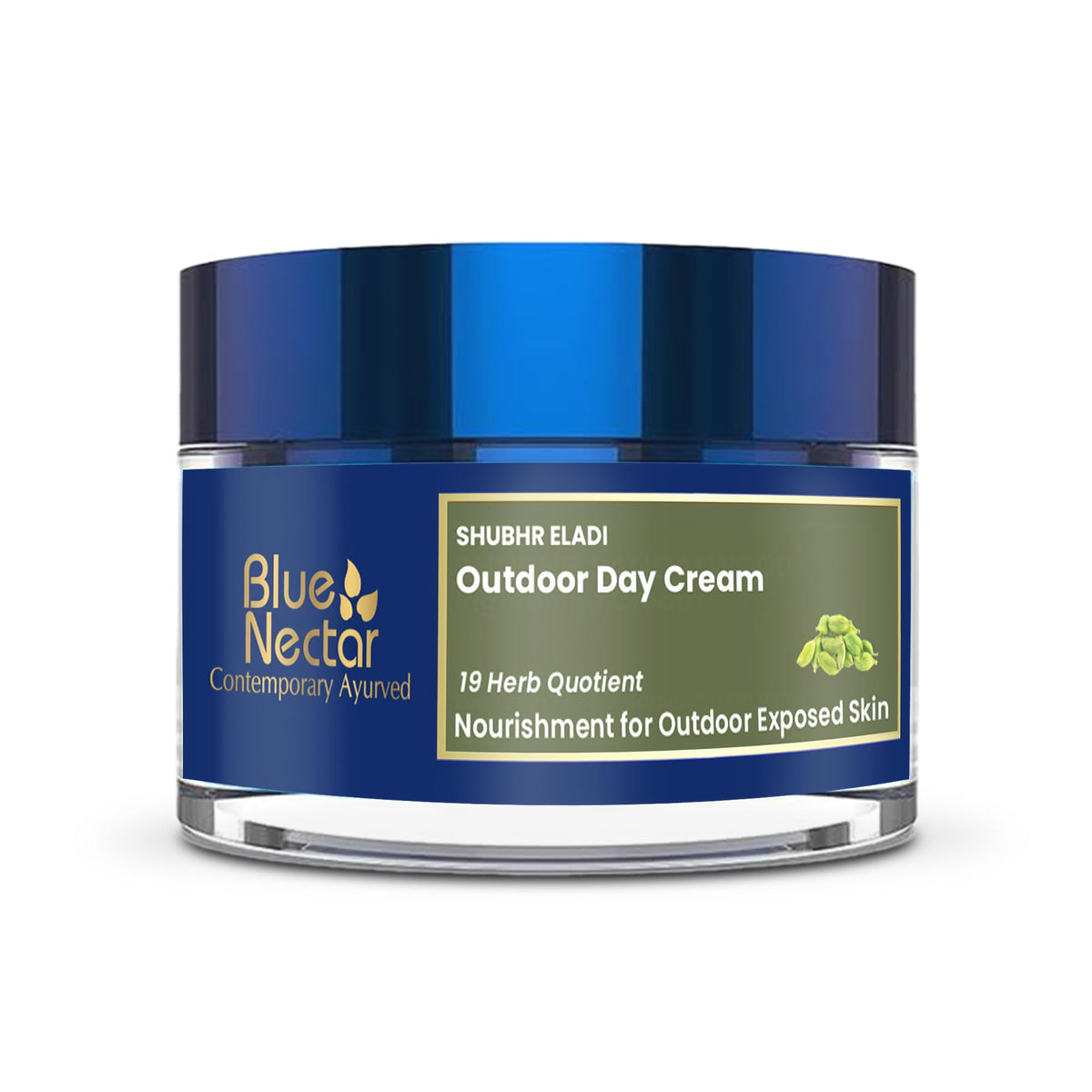 Blue Nectar Eladi Face Moisturizer bottle showing lightweight hydration for all skin types.