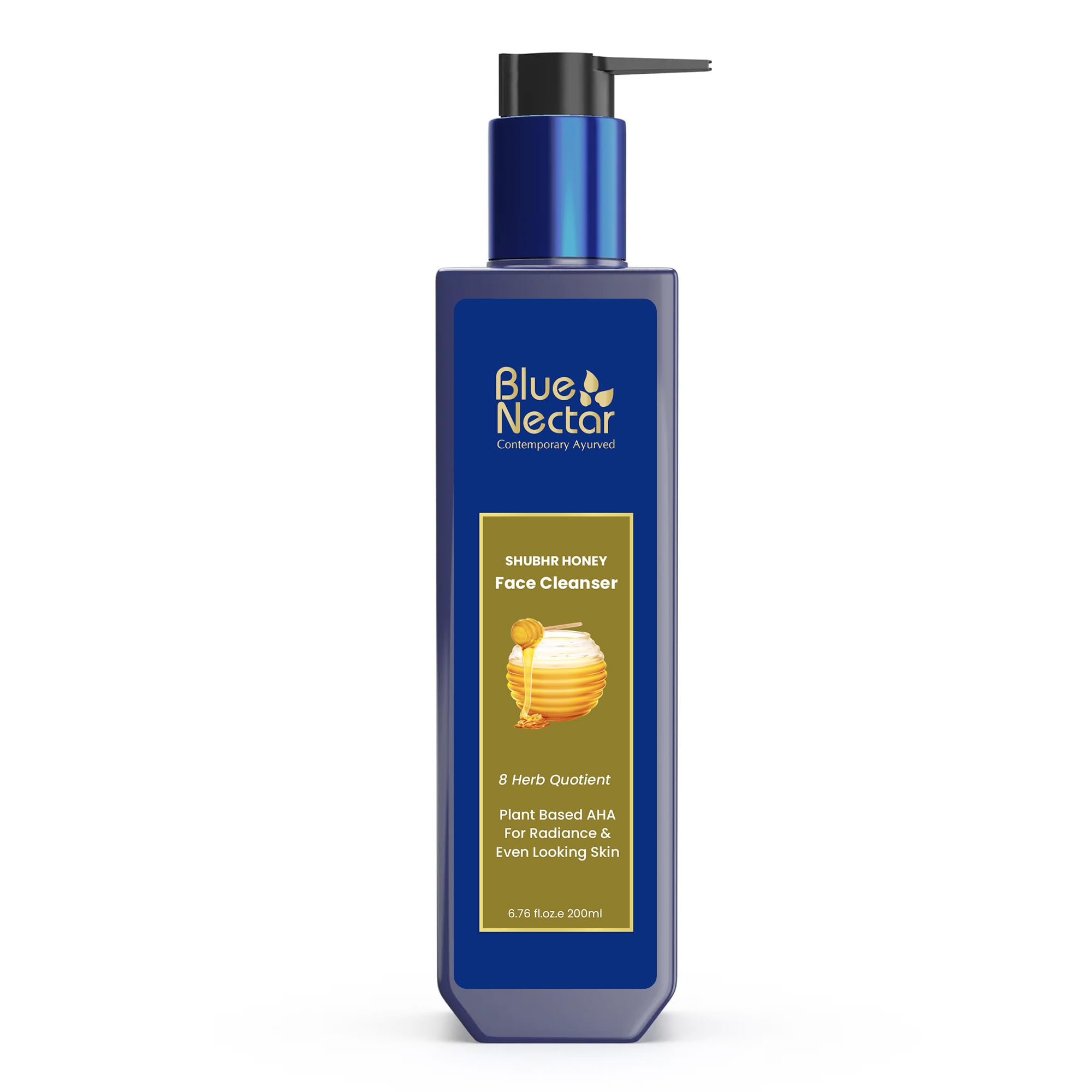 Blue Nectar face wash bottle with honey and aloe for daily cleansing