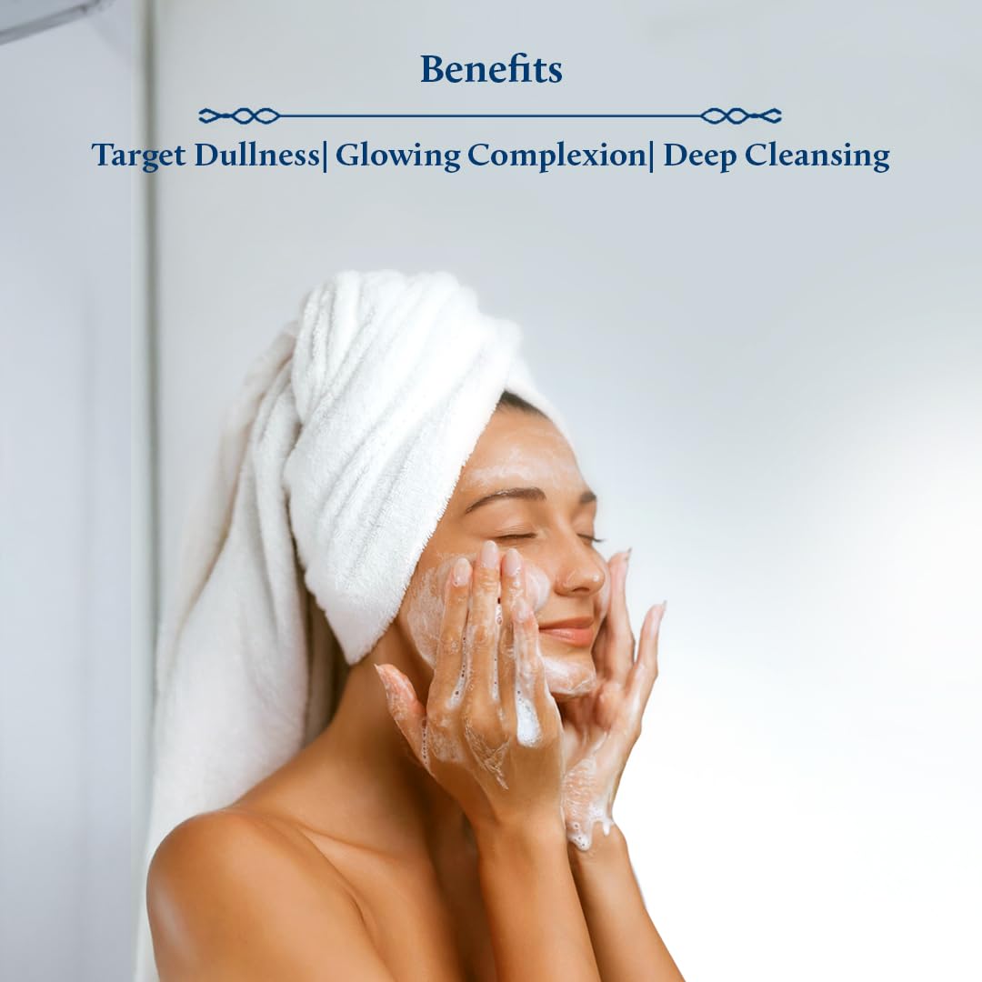 Blue Nectar non-foaming face wash spreads softly across skin