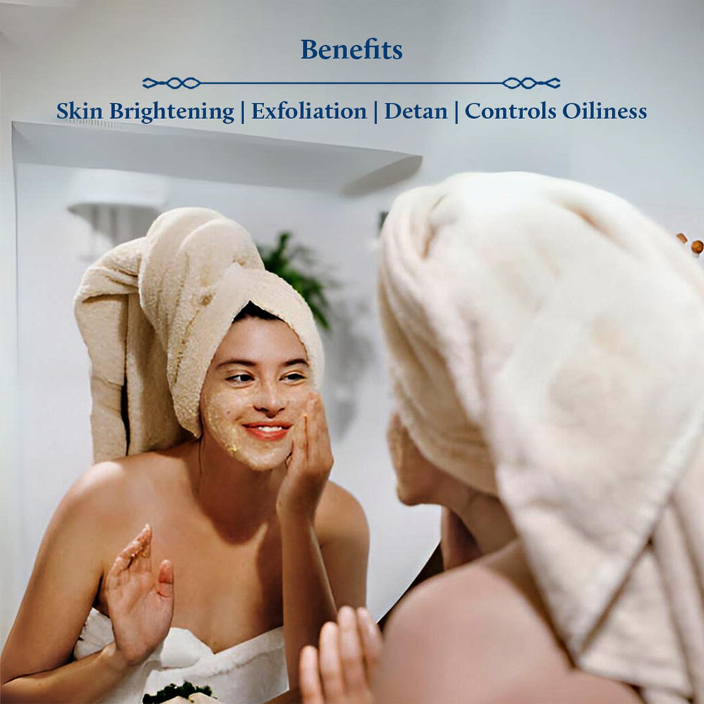 Blue Nectar Multani Mitti clay helps absorb oil for a matte finish.
