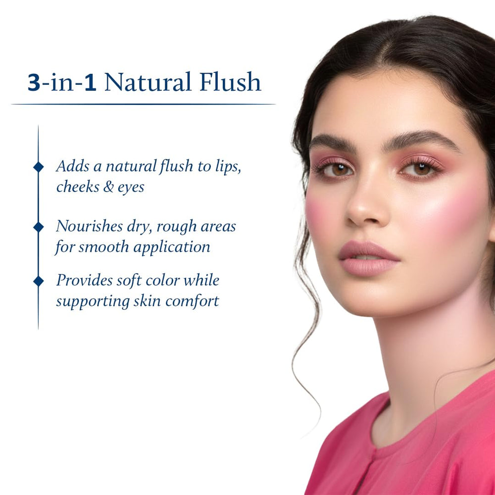 Blue Nectar organic ghee and shea butter formula nourishes lips.