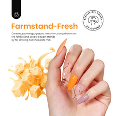 Beetles blue orange dusty pink swatches for nail art.