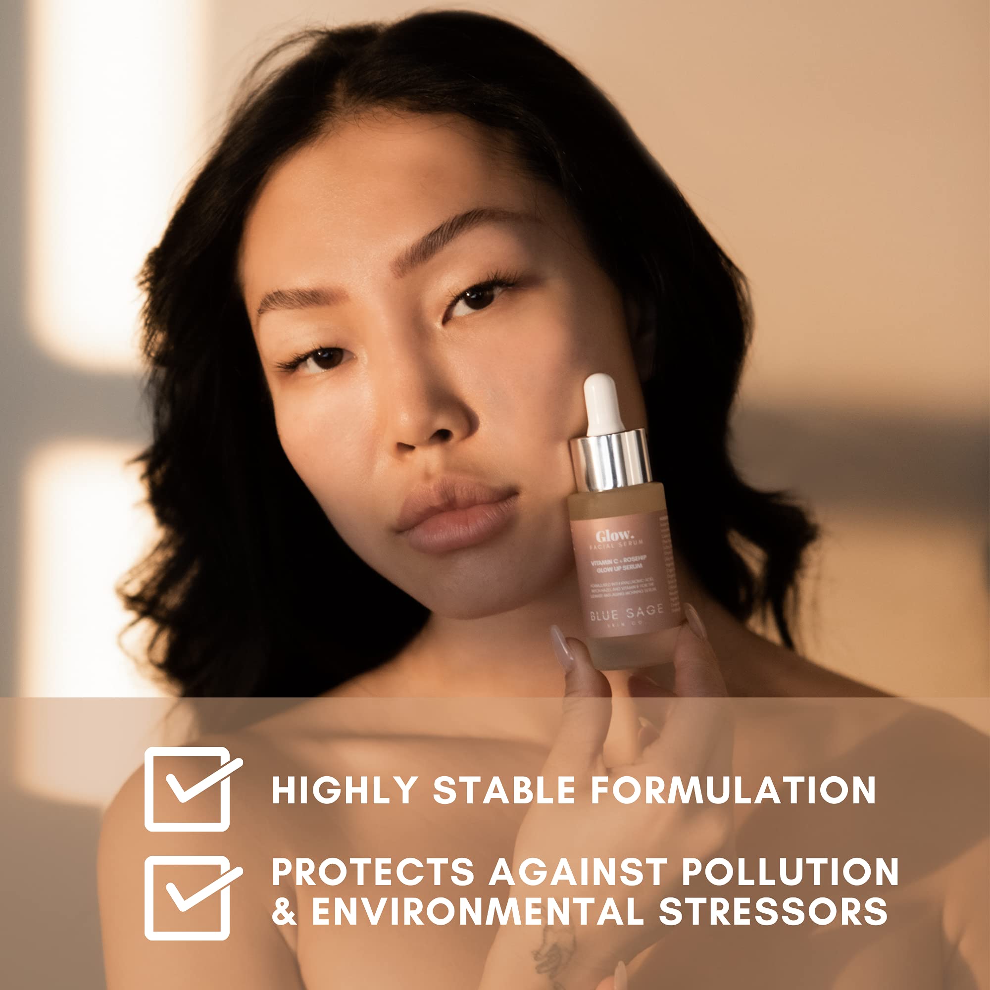 Blue Sage Rosehip Oil Rich Texture emphasizing nourishing moisture and smoother skin
