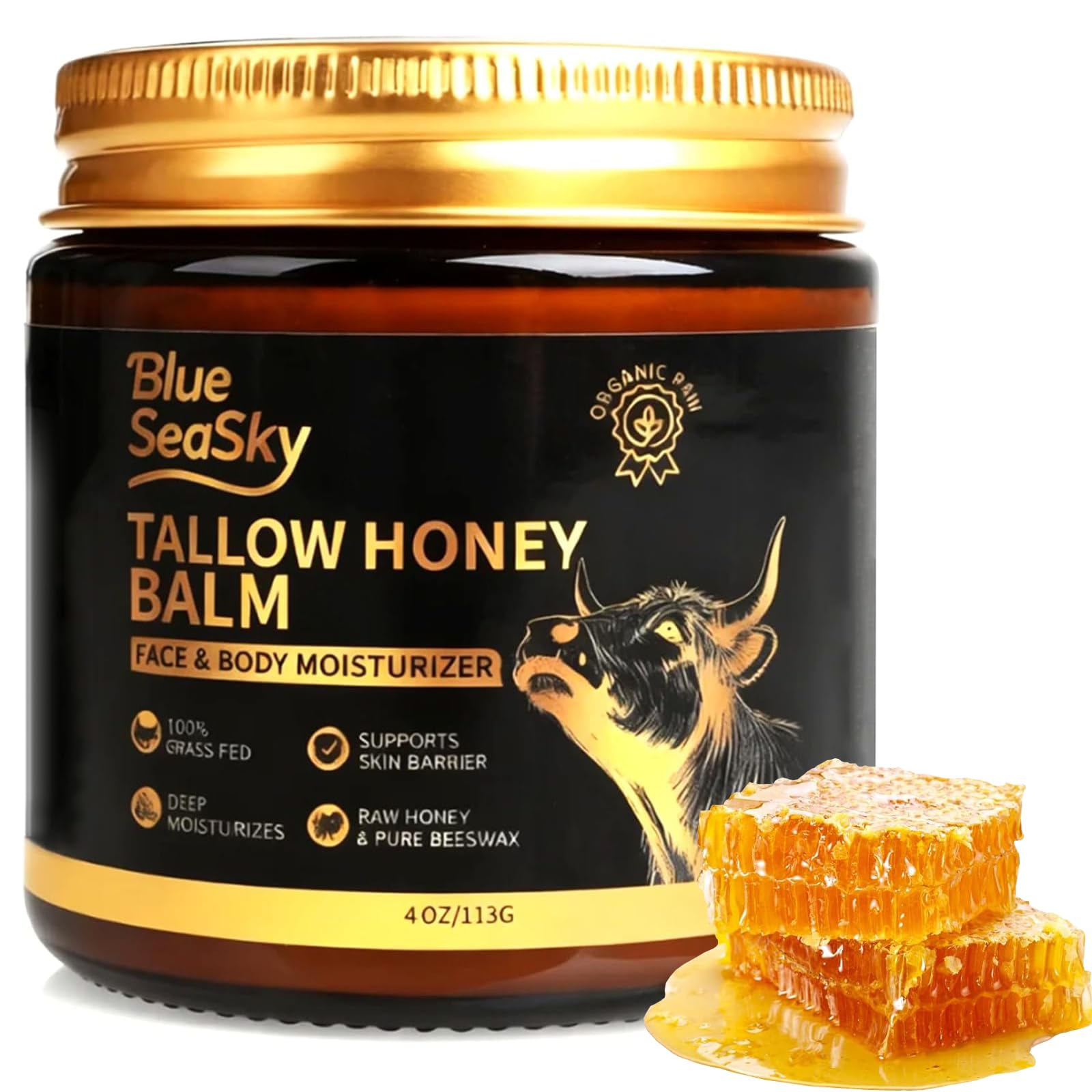 Blue Sea Sky beef-tallow-face-cream-jar showcasing rich hydration for dry skin