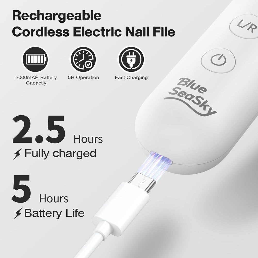 Blue Sea Sky portable cordless nail drill for on-the-go sessions.
