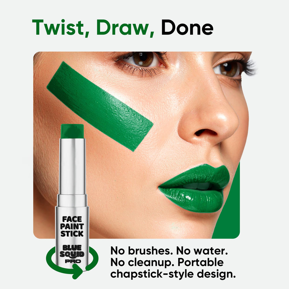 Blue Squid Pro hypoallergenic forest green face paint for sensitive skin.