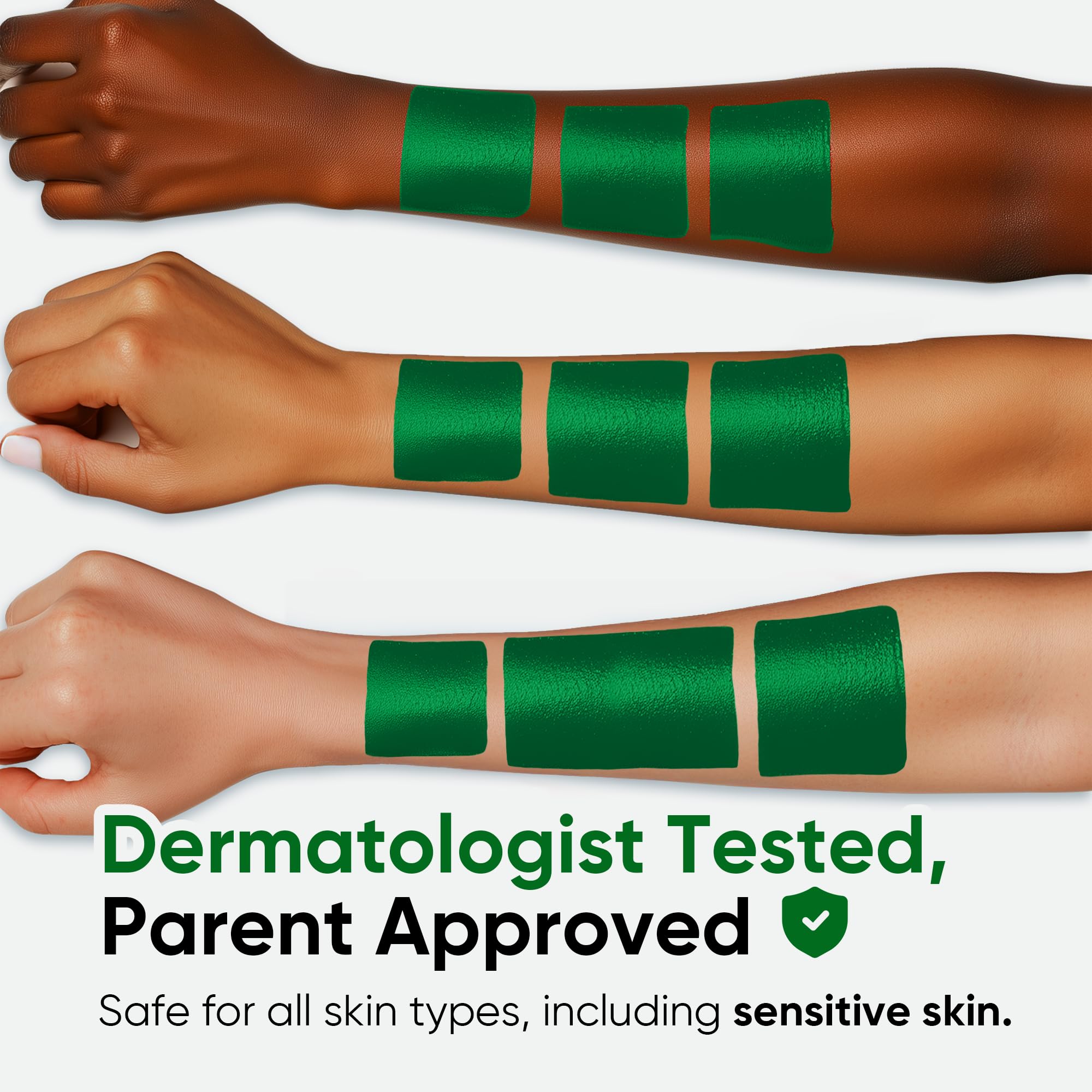 Blue Squid Pro forest green face paint for both kids and adults during play.