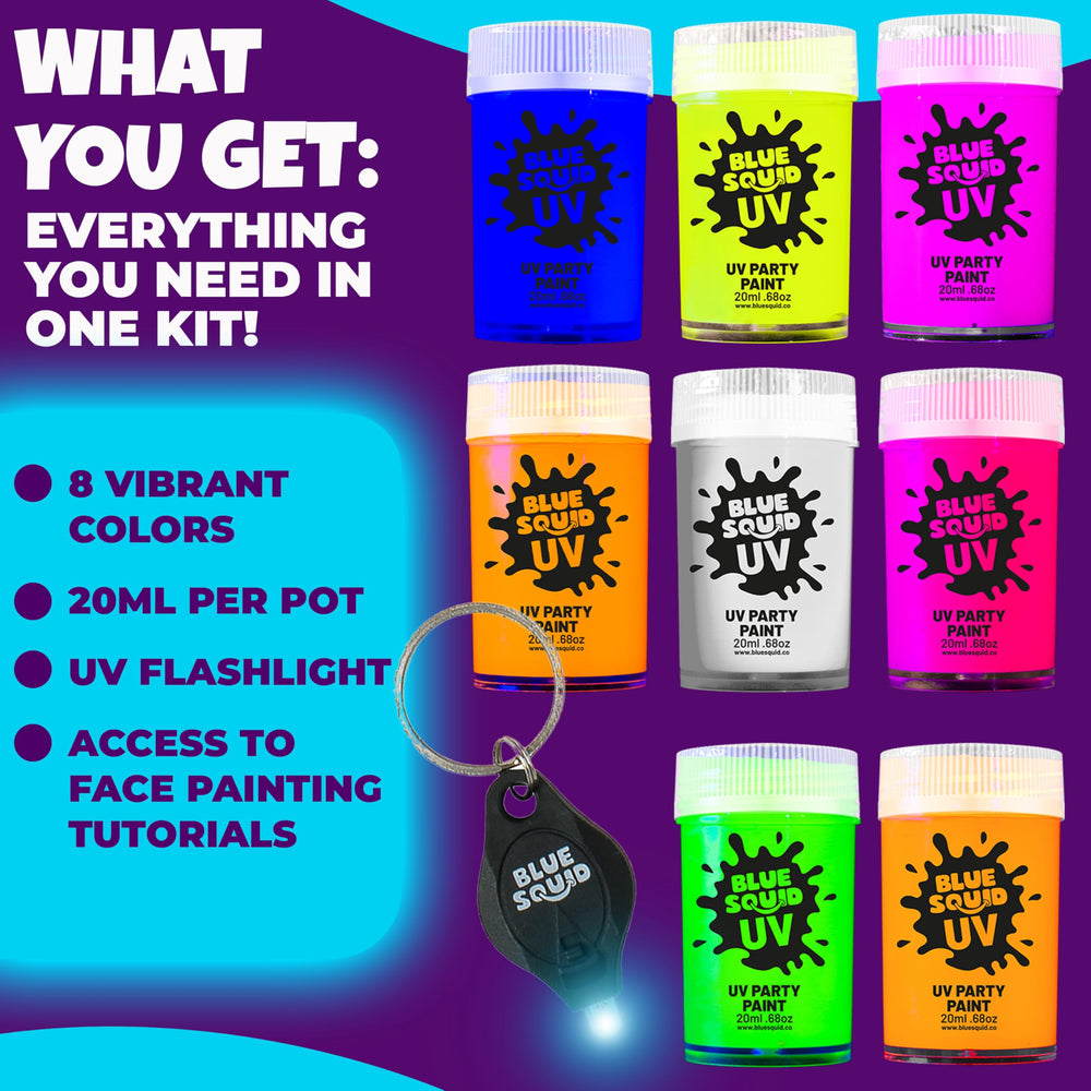 Blue Squid water-activated paint applies smoothly with sponge or brush.