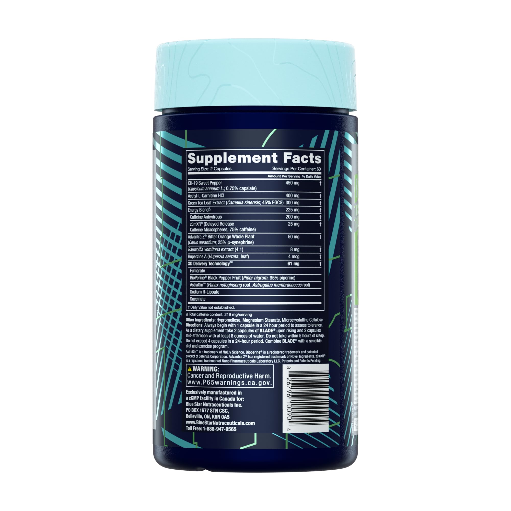 Blue Star Blade capsules close-up for steady energy and appetite control.
