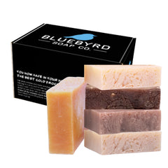 Bluebyrd Goat Milk Soap Romantic Rose bar for gentle hydration and floral scent.