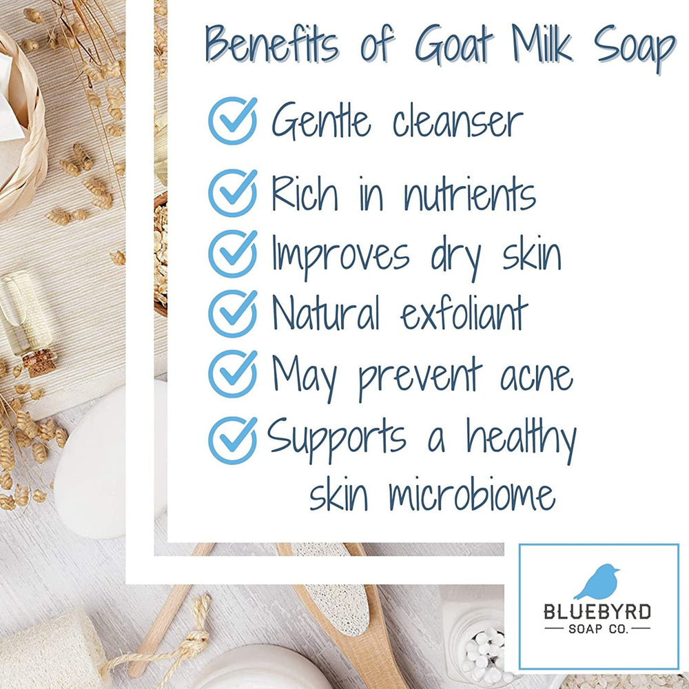 Bluebyrd Goat Milk Soap Woods + Berry Grapefruit bar delivering bright fragrance and nourishing lather.
