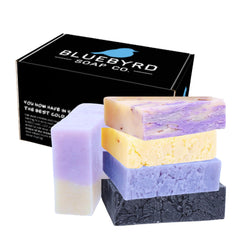 Bluebyrd Lavender Bliss Variety Pack bars for a soothing morning cleanse.