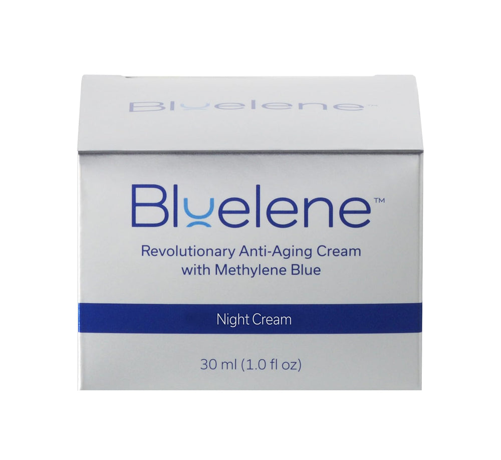 Bluelene Night Cream being applied to skin during nightly routine