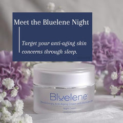 Bluelene Night Cream texture close-up showing creamy consistency