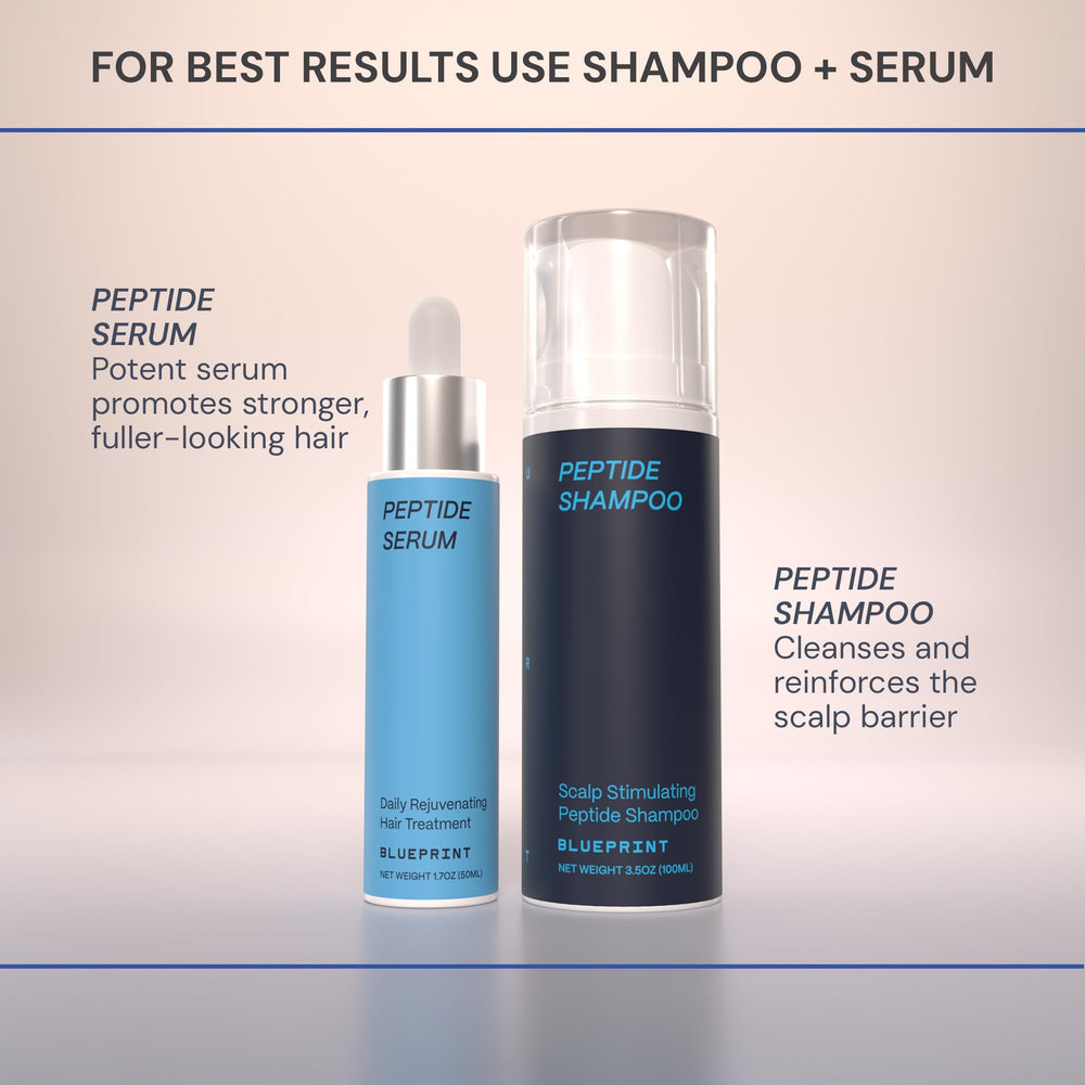 Daily-use blueprint Bryan Johnson serum applied to dry scalp for ongoing care