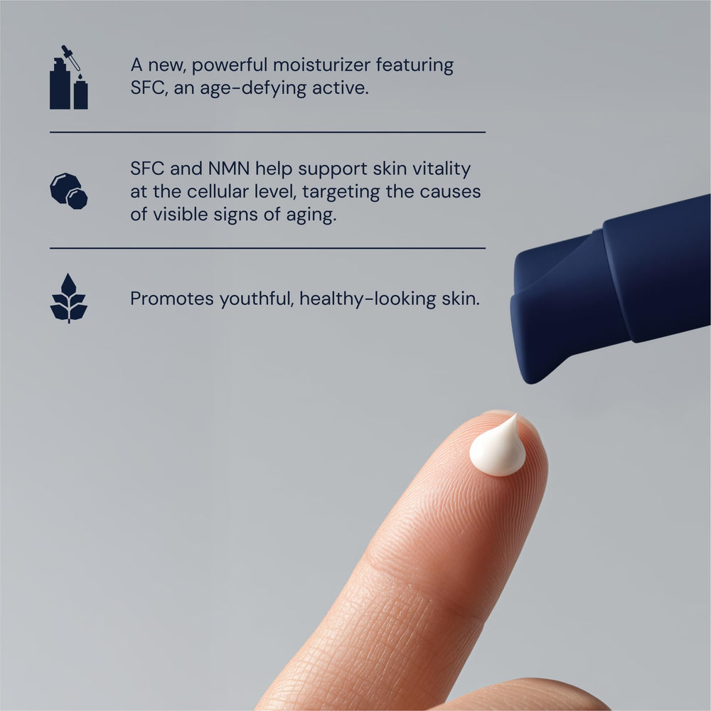 Blueprint Bryan Johnson moisturizer pump in action for quick daily application.