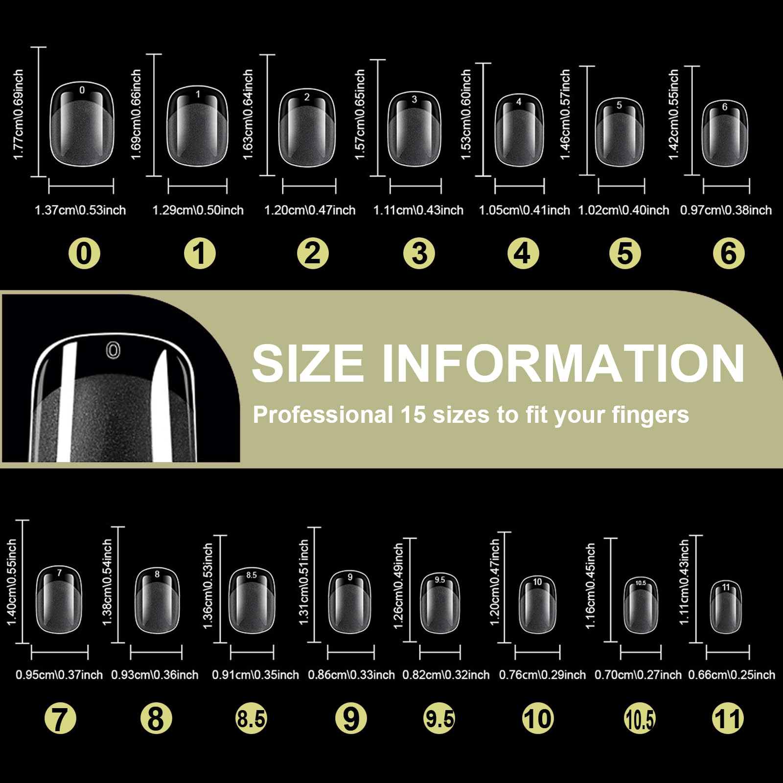 BlueZOO includes 15 sizes per shape for precise fitting