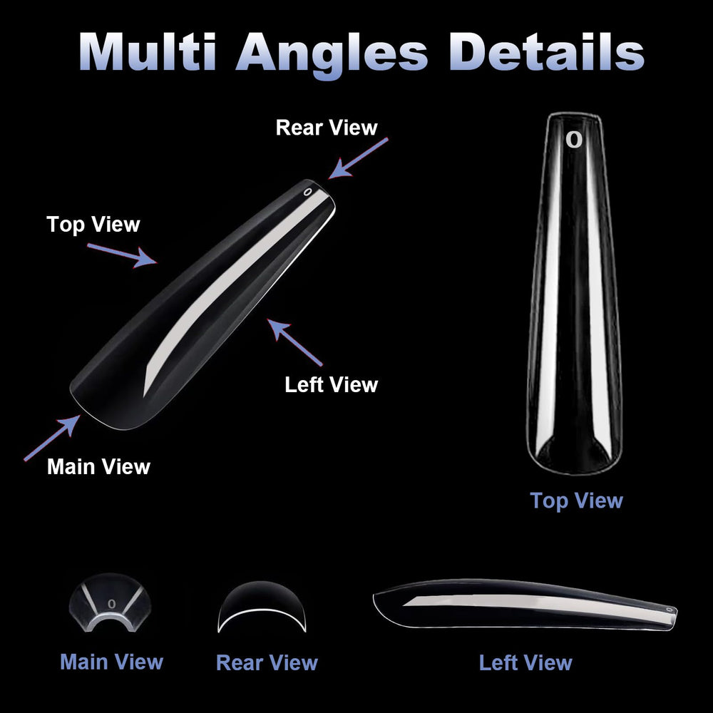 BlueZOO Gel 3XL nail tips polished edges for comfortable wear