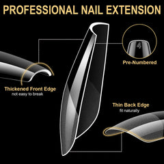BlueZOO Gel Long Nail Tips oval shape boxed for natural look