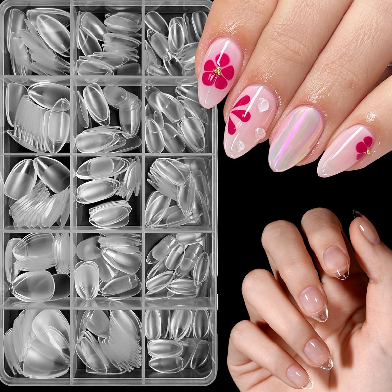 BlueZOO soft gel PMMA material provides thin, flexible nail tips