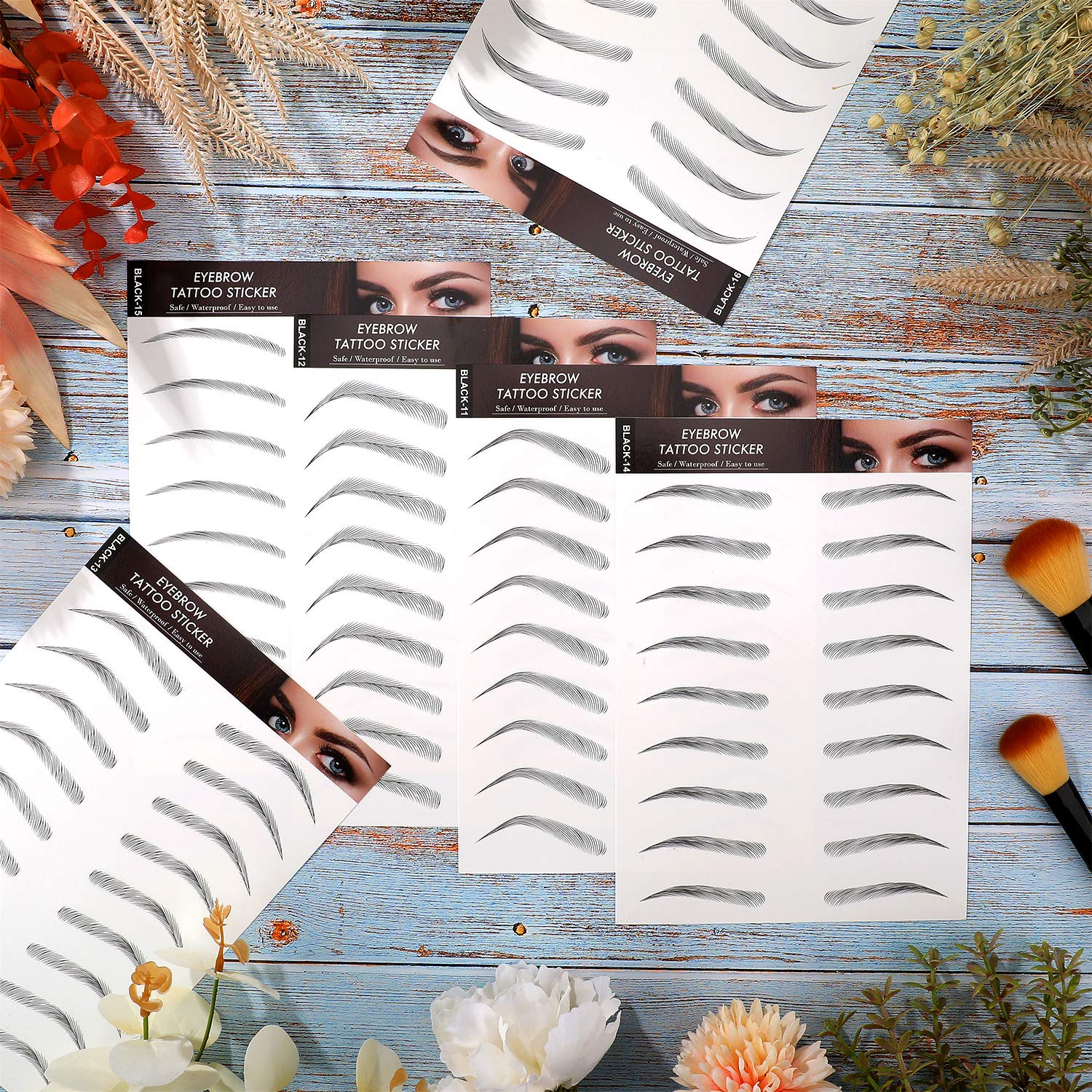 Blulu safe, skin-friendly eyebrow stickers compared to permanent methods.