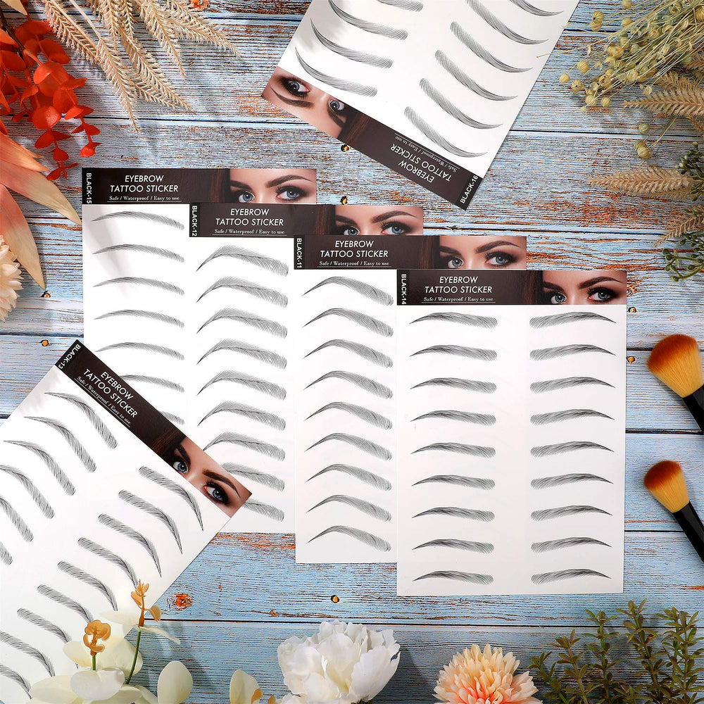 Blulu safe, skin-friendly eyebrow stickers compared to permanent methods.
