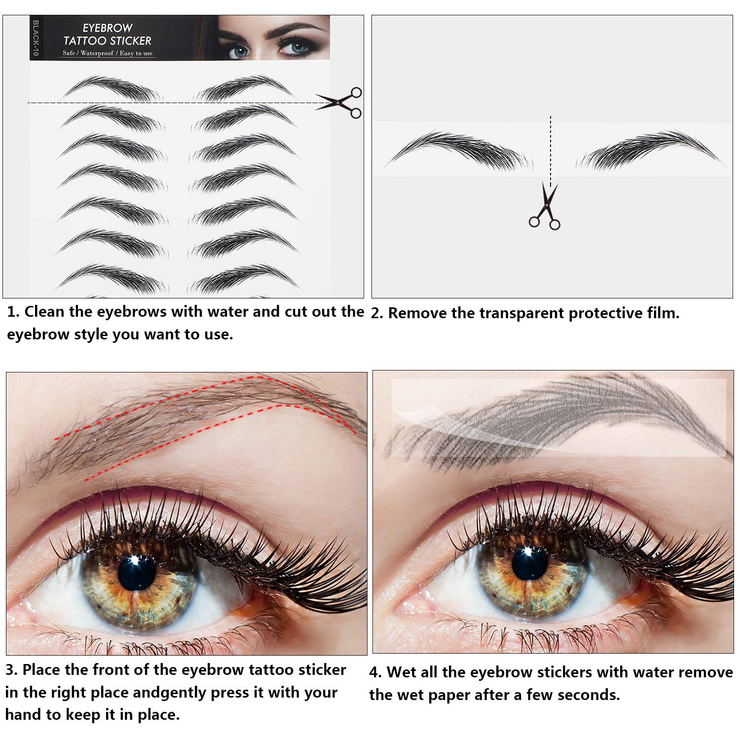 Blulu black high-arch brows 66-pairs for bold evening looks