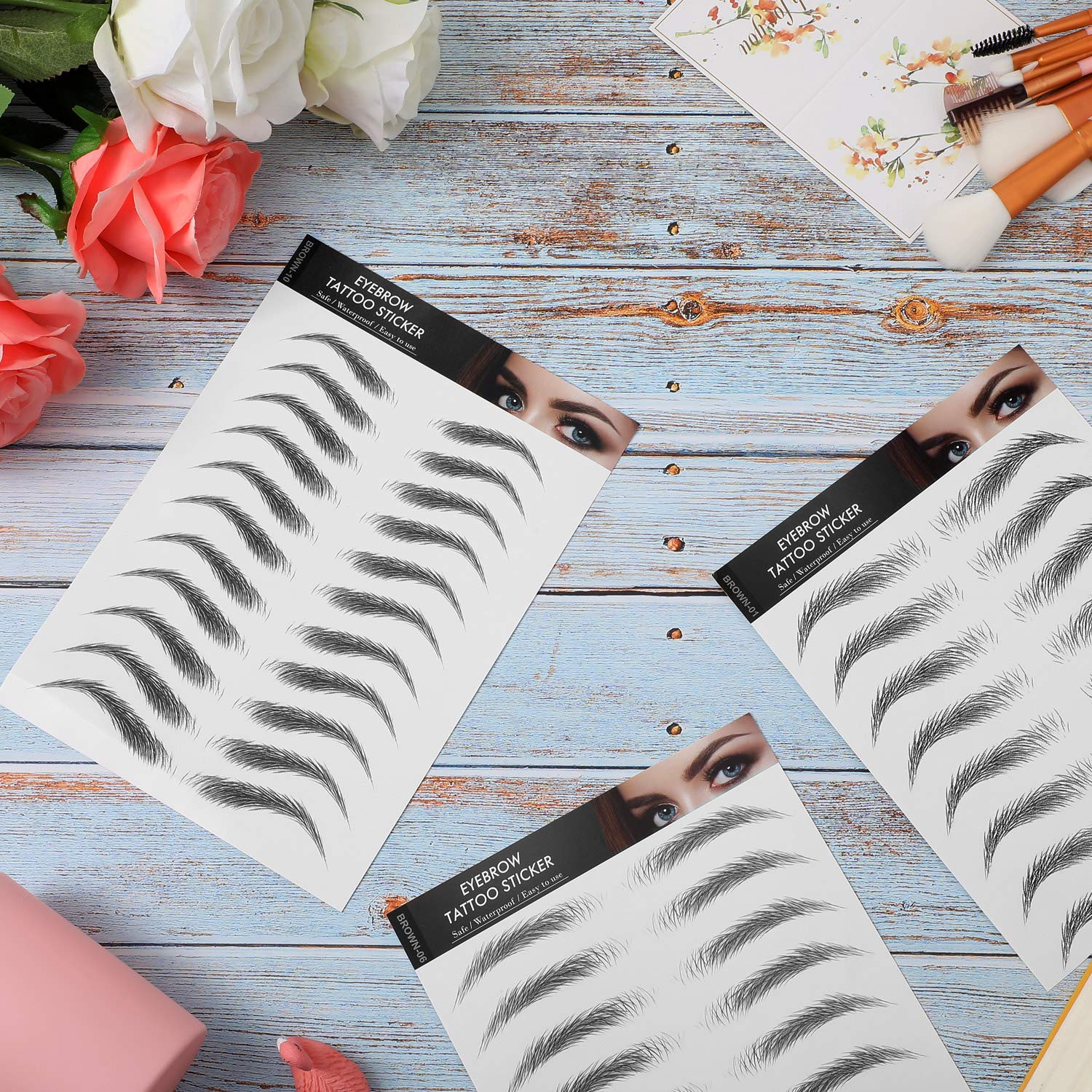 Blulu hair-like brows transform look quickly with easy peel-and-stick.