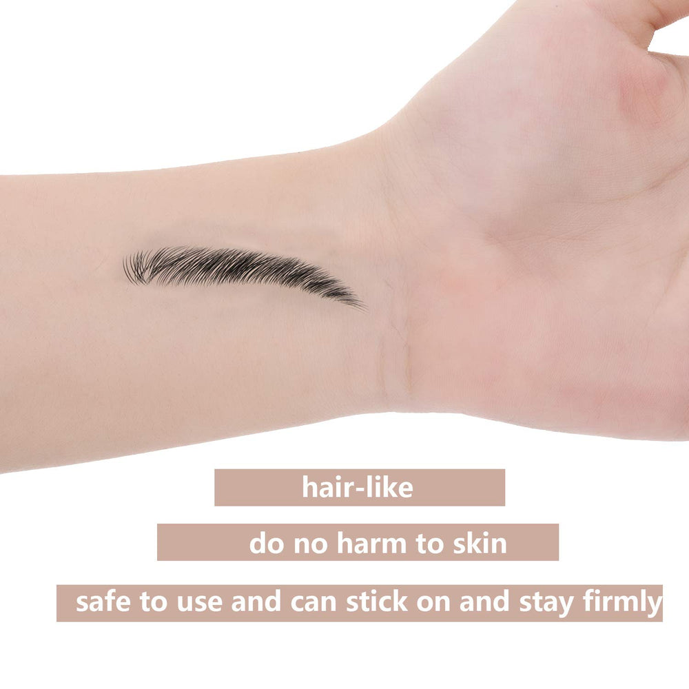 Blulu party-ready brow transfers enhance subtle facial definition.