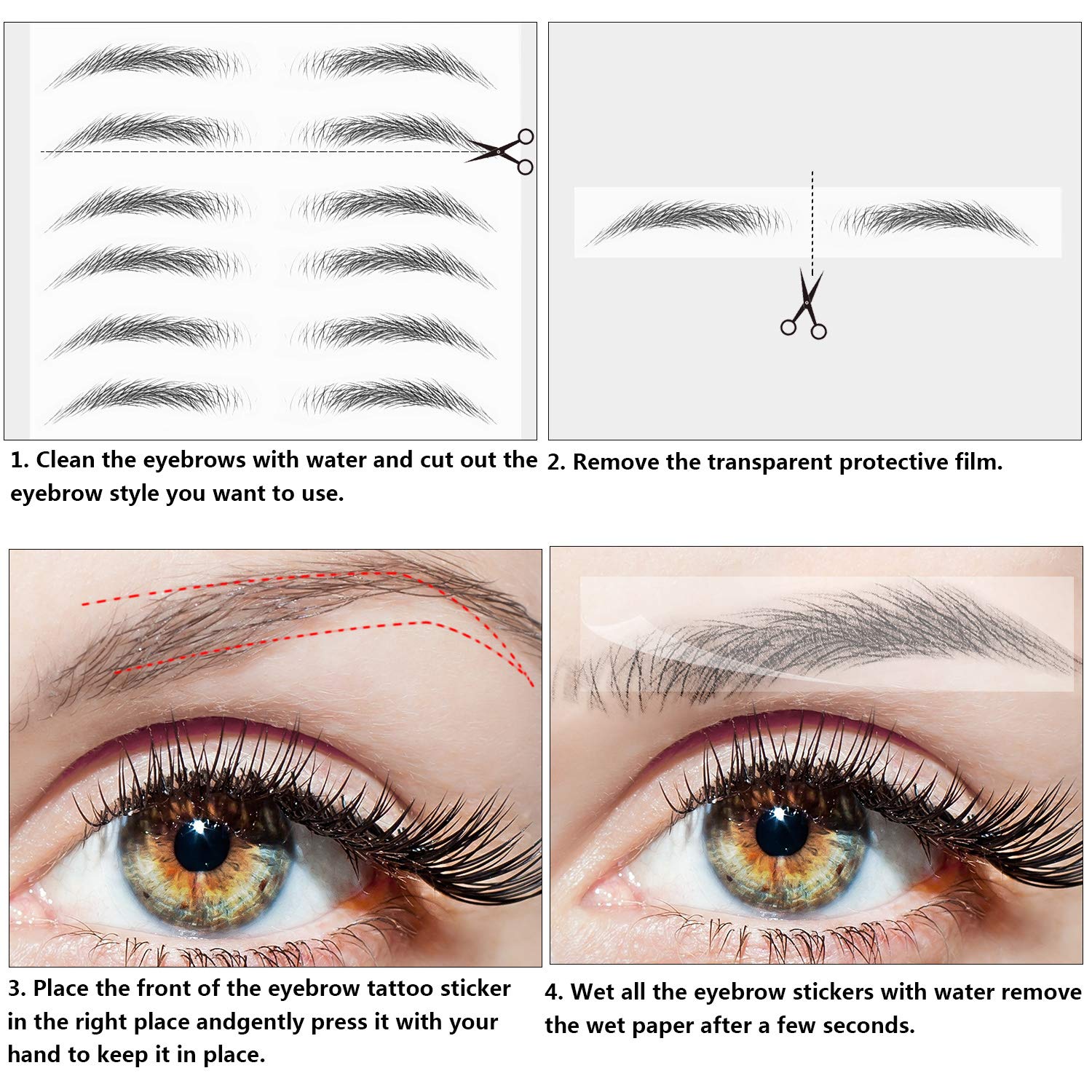 Blulu waterproof brow stickers arch style for smudge-free wear.