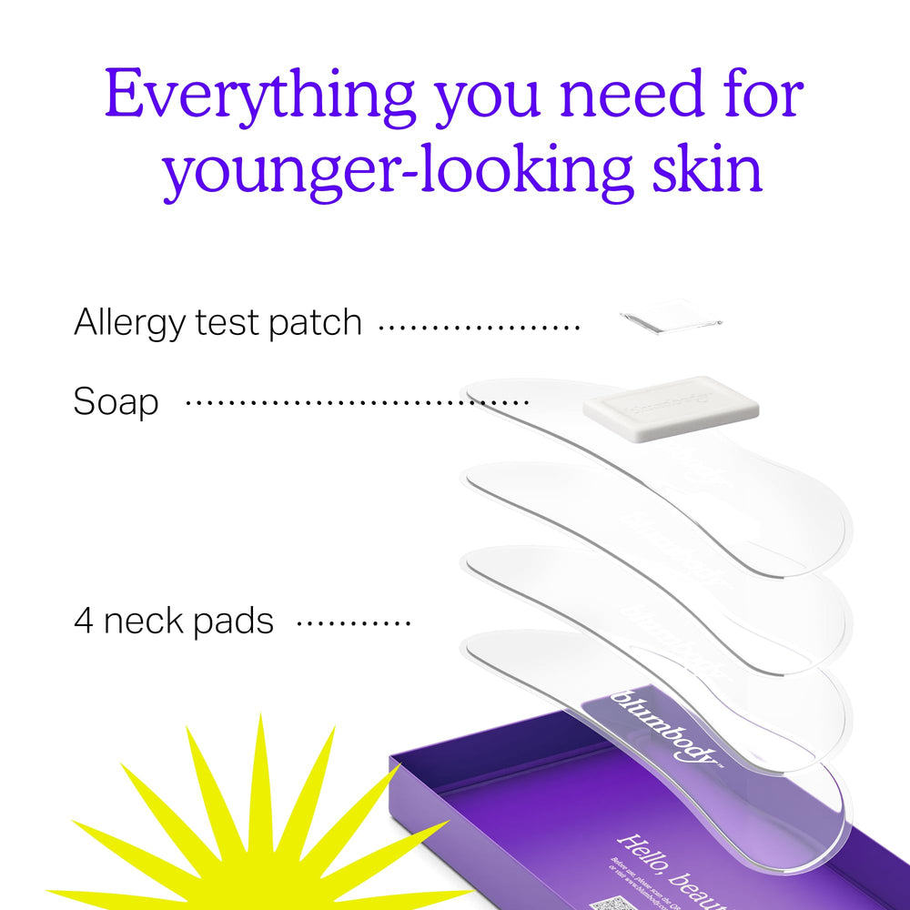 BLUMBODY reusable patches pack shown with care kit for easy cleaning