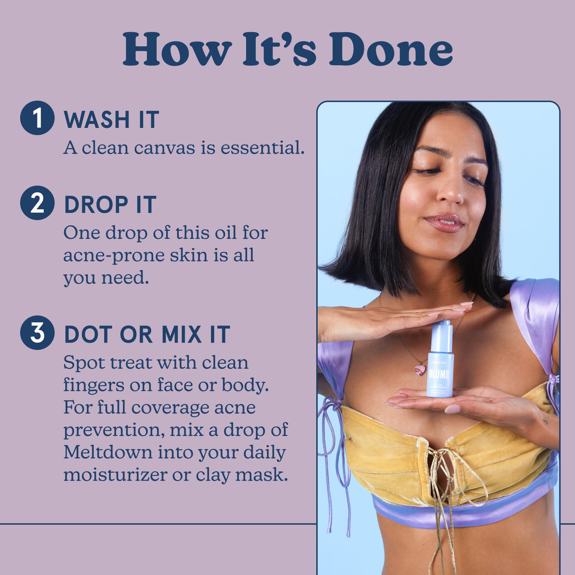 Blume Meltdown blemish spot-treatment focuses on targeted care for pimples.
