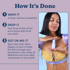 Blume Meltdown blemish spot-treatment focuses on targeted care for pimples.