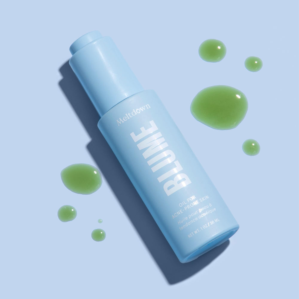 Blume Meltdown ingredients closeup reveals clean botanicals for texture and resilience.