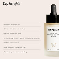 Blumenes Surreal Silk application closeup shows lightweight non-greasy absorption