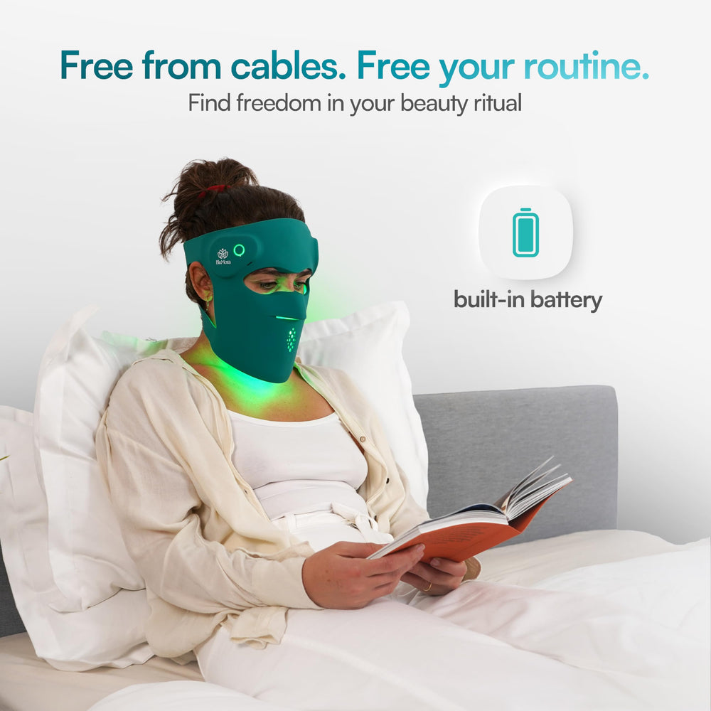 BluMora LED Face Mask 2000mAh battery image for wireless sessions