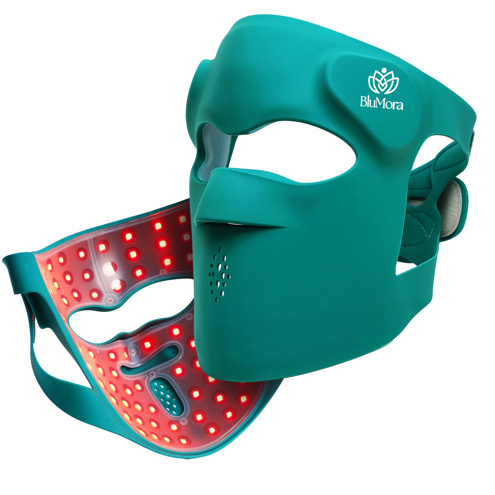 BluMora LED Face Mask full coverage image suggesting even skin tone potential