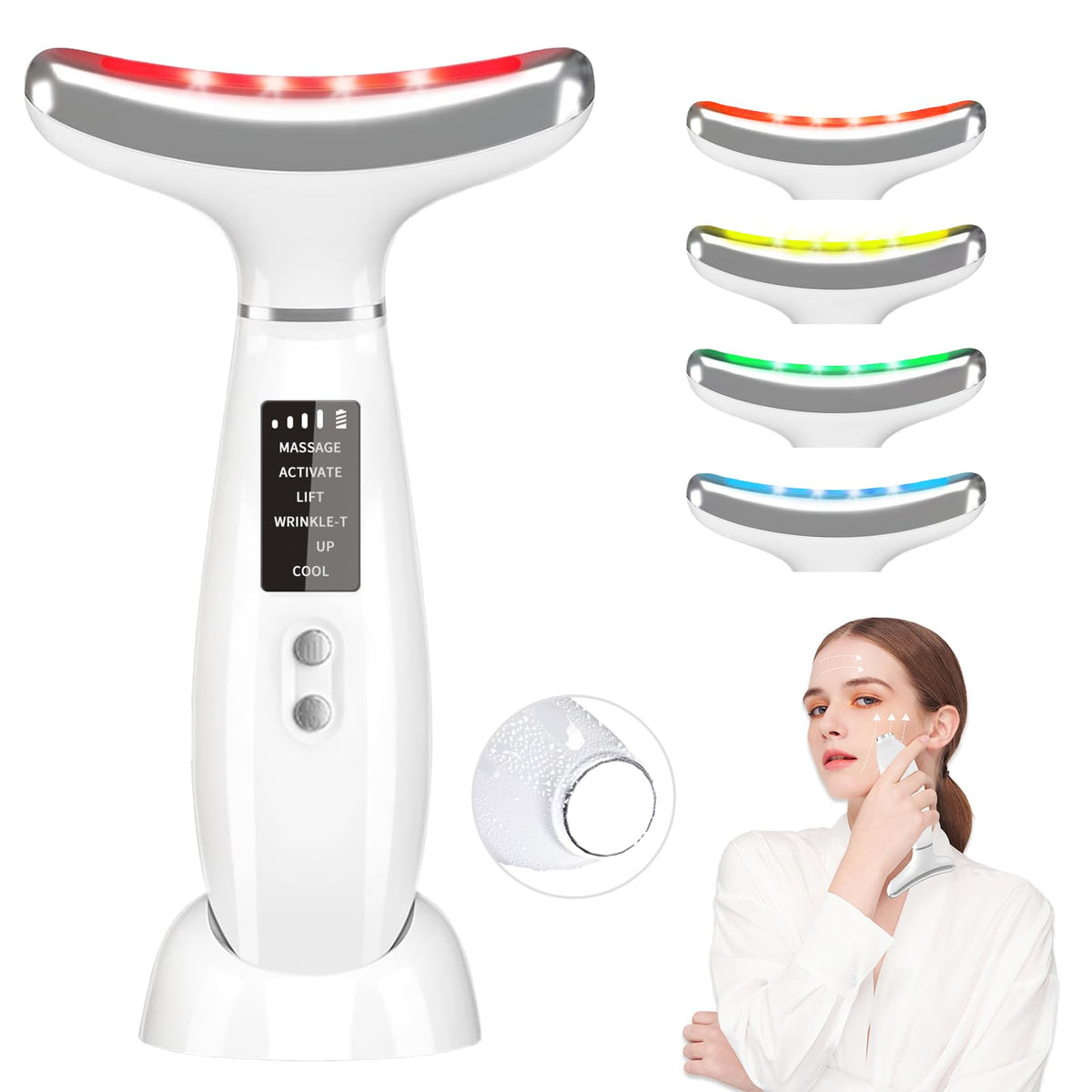 Blumskin neck massager with LED therapy for targeted wrinkle care at home.