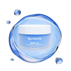 BLUPROTIN Copper Peptide Face Cream tube delivering deep hydration.