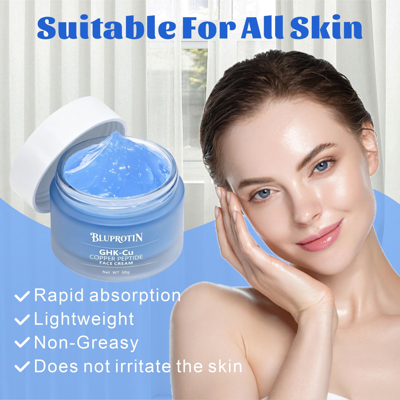 BLUPROTIN moisture-lock formula demonstrating lasting hydration.