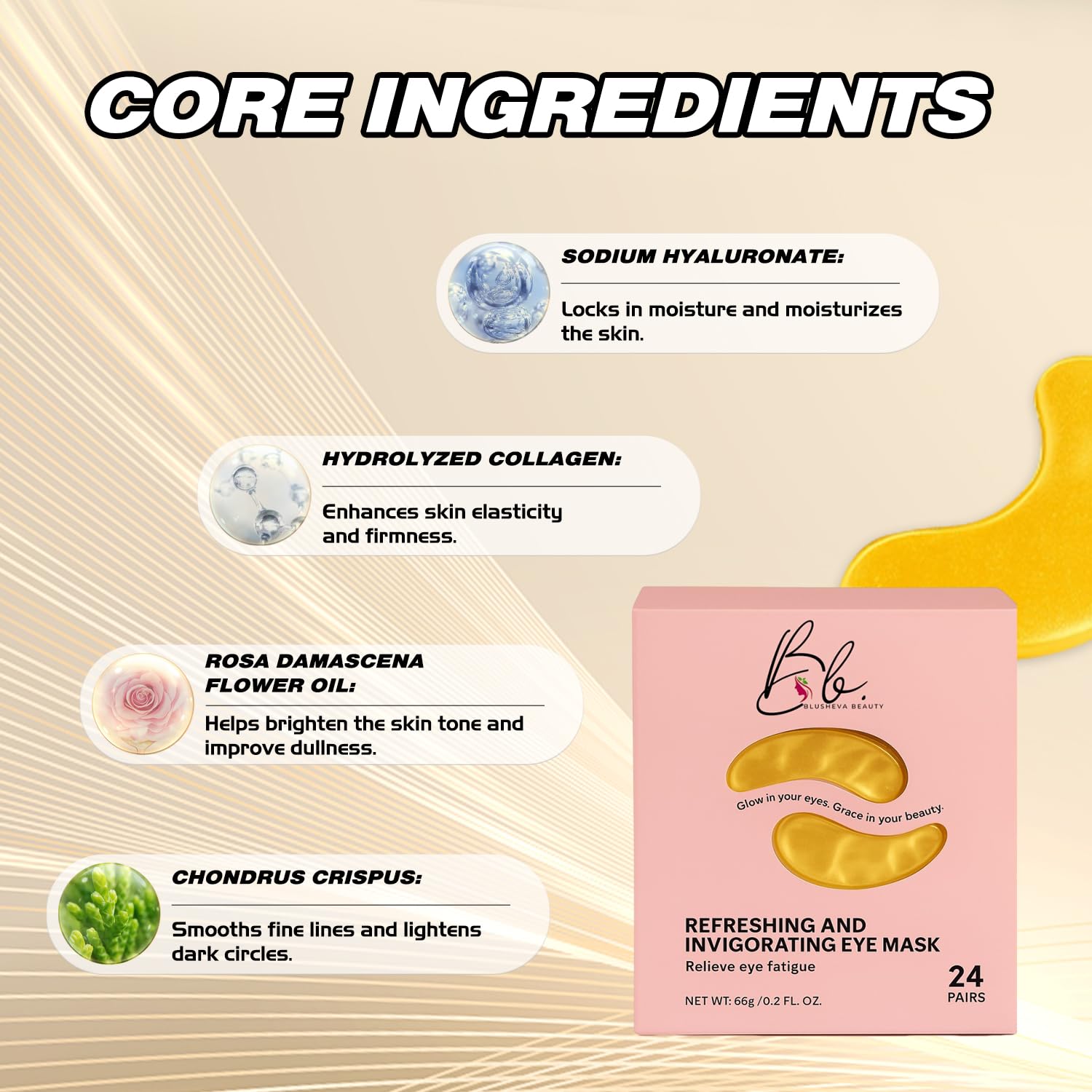 Blusheva Beauty single-use sachets for convenient, portable eye care on the go.
